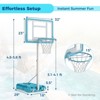 Costway Adjustable Pool Basketball Hoop with with Fillable Base Shatterproof Backboard 3.1-4.1 FT Adjustable Height - 3 of 4