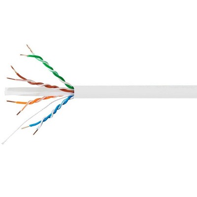 Monoprice Cat6A Plus Ethernet Network Cable - 1000 Feet - White | 10G, 650MHz, UTP, Solid, Riser-Rated (CMR) 23AWG, Bulk Bare Copper - Entegrade