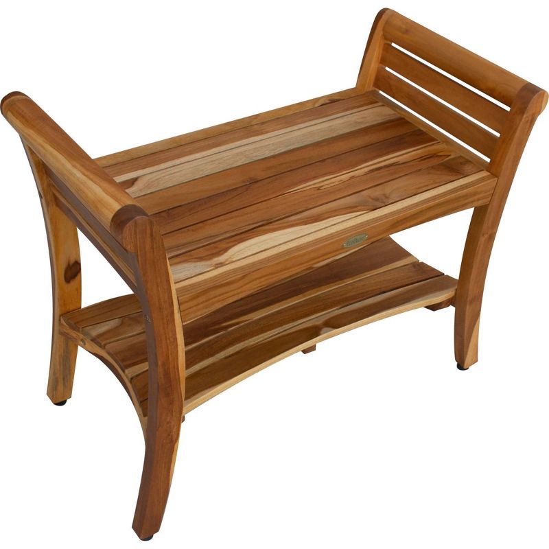 30&#34; Symmetry ED932 Wide Teak Shower Bench with Handles - EcoDecors, 6 of 10