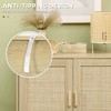 Accent Cabinet, Sideboard Buffet Cabinet with Rattan Doors, Adjustable Shelf and Metal Base, Boho Storage Cabinet for Living Room, Kitchen, Natural - 3 of 4