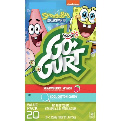 Yoplait Go-Gurt Strawberry/Cotton Candy Fat Free Kids&#39; Yogurt - 40oz/20ct_2