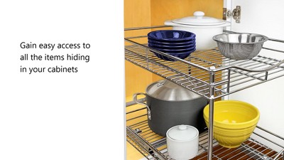 Chrome 18" Double Tier Pull Out Cabinet Organizer