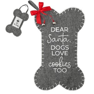 Pavilion Gift Company - Dogs - Canvas Tweed Stocking with Mini Ornament - Tree Ornaments - 1 of 4