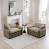 Corduroy Armrest Sofa Set with Two Single Deep Seat Sofas, Luxurious and Suitable for Living Room and Office - 2 of 4