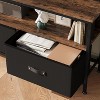 55" Rustic Modern TV Stand with 3 Fabric Drawers, Dresser Style Entertainment Center for Living Room, Bedroom - 2 of 4