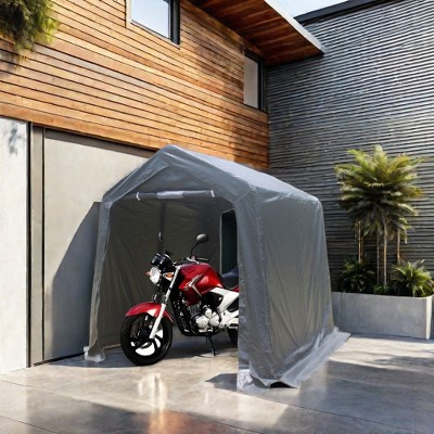 Gsluuk 7x12 ft Outdoor Gazebo Portable Storage Shelter Shed with 2 Roll up Zipper Doors