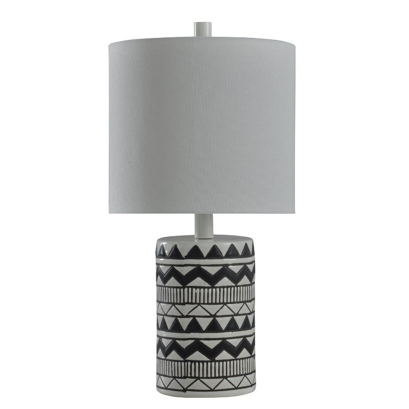 Ceramic and Metal Table Lamp Black/White Finish - StyleCraft, 1 of 15