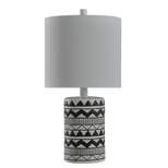 Ceramic and Metal Table Lamp Black/White Finish - StyleCraft