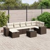 vidaXL 8 Piece Patio Sofa Set with Cushions Poly Rattan - Brown and Cream With Table - 2 of 4