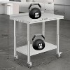 Heavy Duty Stainless Steel Work Table, Adjustable Height Utility Table for Home, Garage, and Restaurant Use - 3 of 4