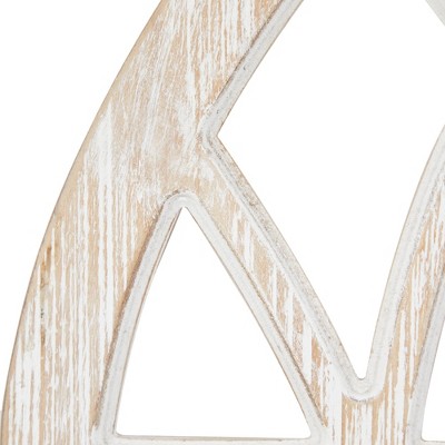Whitewashed Vintage Cathedral Arch Wood Photo Frame 19" x 41"