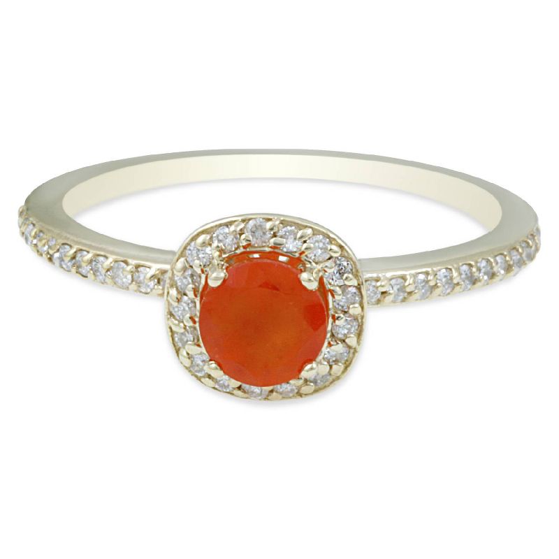 Pompeii3 7/8ct Orange Sapphire & Diamond Cushion Halo Ring 14K Yellow Gold, 2 of 5