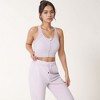 Anna-Kaci Active Women's Front Zip Crop Sports Bra with Scoop Neckline and Wide Shoulder Straps for Medium Support - 2 of 4