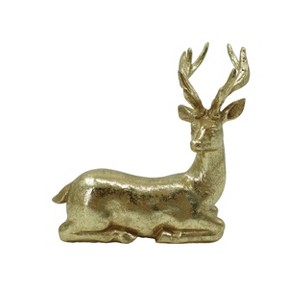 Transpac Golden Reindeer Figurine Resin Christmas Decor Tabletop Holiday Gift Festive Indoor Decoration - 1 of 1