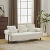 78 Inch Modern Sofa for Living Room, 3-Seater Boucle Couch with Rolled Armrests and Pillows, Upholstered Sofa with Metal Legs-Coolbibila - 2 of 4