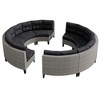 16-Seater Outdoor Patio Rattan Modular Half-Moon Sectional Sofa Set with Waterproof Cushion - 4 of 4