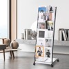 VEVOR Brochure Display Rack, 6-Tier Magazine Literature Display Stand, Floor Standing Magazine Rack Newspaper Catalog Holders, Movable Black - 2 of 4