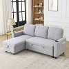 VYNXARIA 78.7"Comfortable Linen L-Shaped Combo Sofa Sofa Bed,Reversible Sleeper Combo Sofa with Pullout Bed - 4 of 4