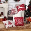 Set of 4 Christmas Pillow Covers 18x18 in Winter Holiday Xmas Tree Snowflakes Reindeer Throw Pillow Cover, Farmhouse Decorative Cushion Case for Sofa - 2 of 4