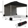 10x10 Pop Up Canopy, Easy Up Outdoor Canopy Tent with 1 Sidewall, Portable Commercial Tent with Vent Roof Roller Bag for Camping Picnic Beach, Black - 2 of 4
