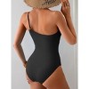 Eomenie One Piece Swimsuit for Women Tummy Control One Shoulder Bathing Suit Ruched Tie Knot Swim Suit - 2 of 3