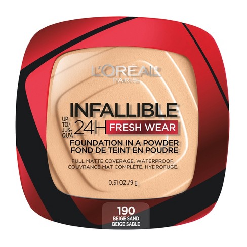 L'oreal Paris Infallible Up To 24h Fresh Wear Foundation In A Powder - Beige  Sand 190 - 0.31oz : Target