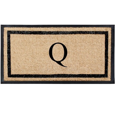 A1HC Natural Coir & Rubber Doormat for Outdoor Indoor Entrance, Long Lasting Easy to Clean Front Door Mat 24x48, Monogrammed