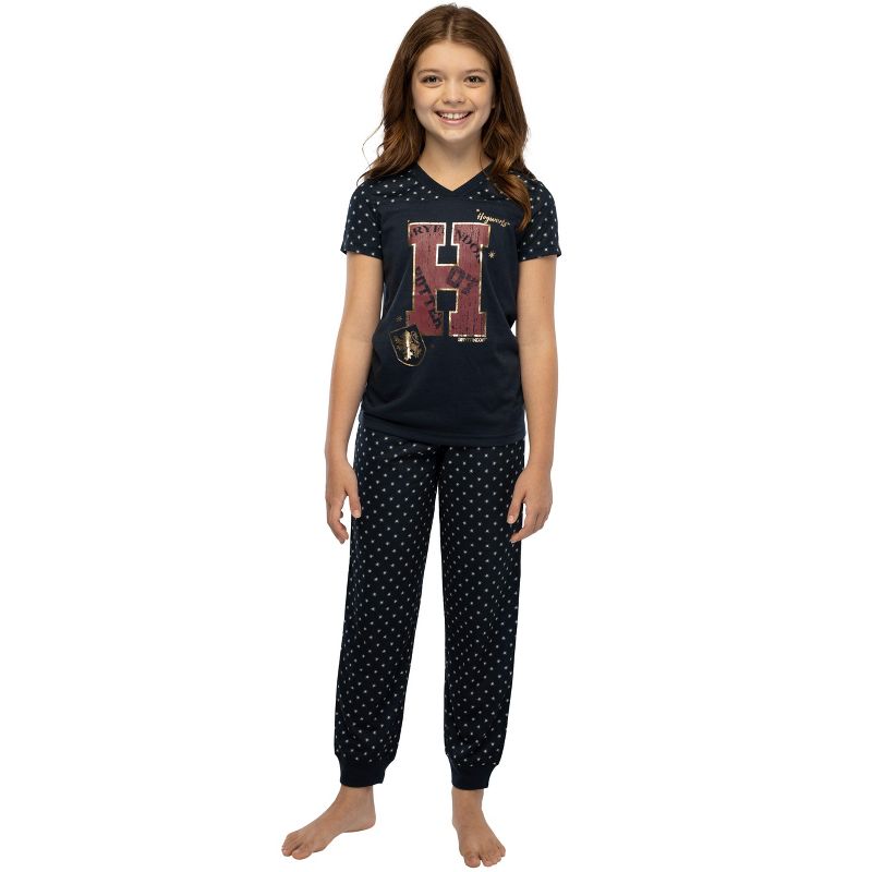 Harry Potter Girls' H Is For Harry Gryffindor Shirt And Pants Pajama Set Black, 2 of 7
