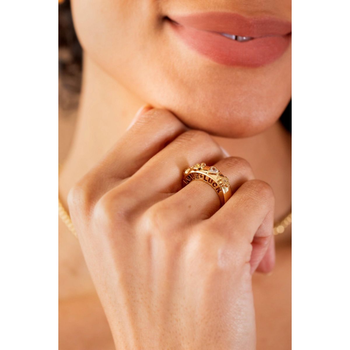 Alex and Ani Love and Luck Open Domed Ring - thumbnail 2