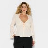 Women's Bell Long Sleeve Sweatheart Flyaway Blouse - Wild Fable™ - 2 of 3