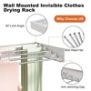 Wall-Mounted Dry Racks, 80/100cm 5/6 Poles Retractable Clothes Drying Rack with Towel Rails - 4 of 4