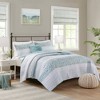 4pc Tulia Seersucker Coverlet with Throw Pillow Bedding Set Aqua Blue - Madison Park - image 2 of 4