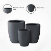 Rosemead Home & Garden 3pc Concrete Outdoor Planter Pots Black - 4 of 4