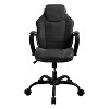 Simple Relax Faux Leather and Metal Office Chair with Padded Armrests in Black - 3 of 4