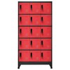 vidaXL Locker Cabinet Anthracite and Red Steel Large Locks - 2 of 4