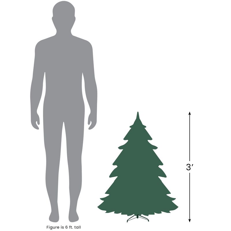 Northlight 3' Prelit Artificial Christmas Tree White Pine Slim - Blue Lights, 6 of 7