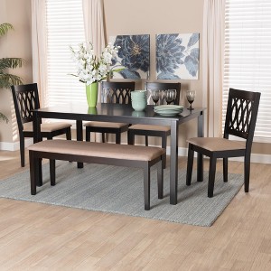Baxton Studio Florencia Modern Fabric and Wood Dining Set - 1 of 4