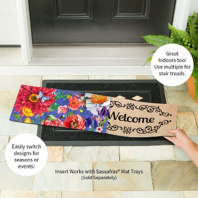 Colorful Floral Rubber Outdoor Fall Doormat 22" x 10"