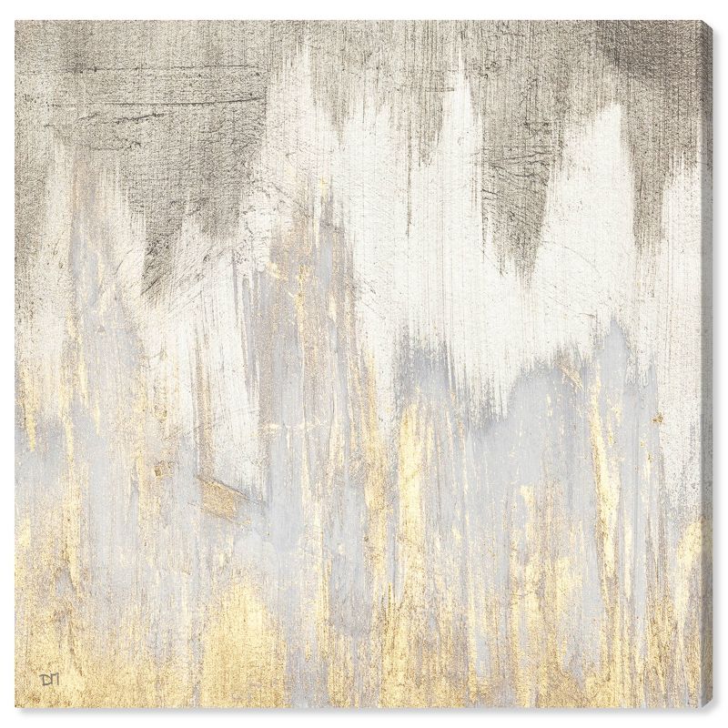 12&#34; x 12&#34; Golden Caves Abstract Unframed Canvas Wall Art in Gray - Oliver Gal, 1 of 6