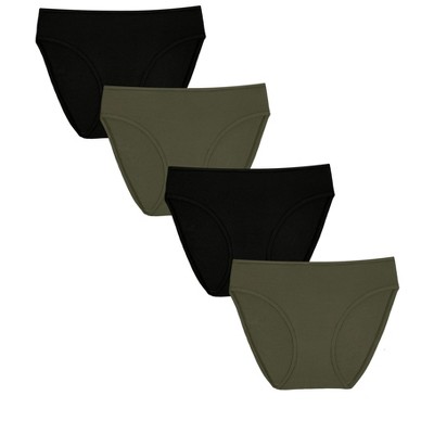 Smart & Sexy Women's Stretchiest Ever Bikini Panty 4 Pack Olive