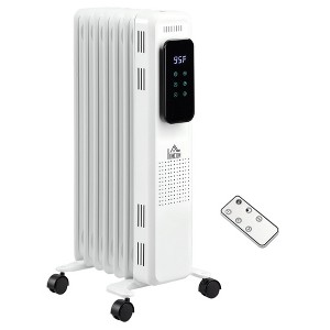 24.75" Electric Space Heater, Freestanding Heater with 3 Modes, Timer & Remote, 1500W, White - 1 of 4