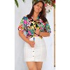 HAPPY BAY Women's Button Down Blouses Floral Summer Shirt Blouse Short Sleeve Vacation Dress Tee Hawaiian Shirts Coverup Tank Top Women - 4 of 4