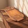 SEVOBAL Serving Platters Handmade Teak Wood Cheese and Bread Board with Asymmetrical Modern Design for Cakes, Appetizers, Brown, 29.5"*14"*1.5" - 2 of 4