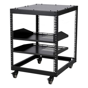 CuisinSmart 10/12/15/20U Open Frame Server Rack, Wall-Mountable & Free Standing IT Rack w/Swivel Casters, 2 Rack Shelves, Network Rack for Computer - 1 of 4