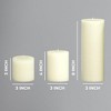 Assorted Pillar Candles Set of 3 ¨C Sizes 3", 4", 8" Unscented Dripless Large Candles, Rustic Style Long Burning for Weddings, Home Decor ¨C Ivory - 2 of 4