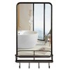 Costway Wall Bathroom Mirror w/ Shelf Hooks Sturdy Metal Frame for Bedroom Living Room - 2 of 4