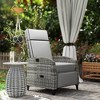 Resenkos Adjustable Lounge Chair With Cushions, Reclining Patio Seat, Footrest & Armrests, Tray Table, Relaxation in Gray Ambience, Gray - 2 of 4