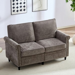 Mjkone Chenille Fabric Modern 3-Seater Sofa Couch/Loveseat Sofa/Single Sofa Armchair  with Rivet Design,Living Room Sofa - 1 of 4