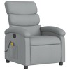 vidaXL Massage Recliner Chair-Manual Adjustable, Light Gray Fabric, Vibration Massage, Usb-Powered, Side Pocket, Padded Armchair - image 3 of 4