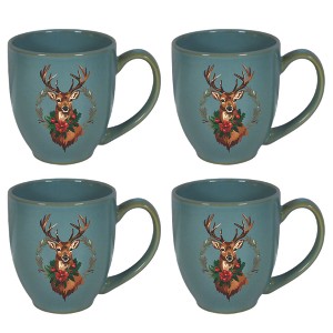 Courtside Market Holiday Buck Hairloom Mug 4 Piece Set - 1 of 1